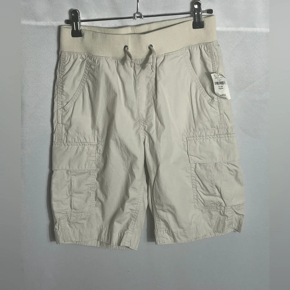 Gap Kids Cargo Shorts XL 12 Beige Drawstring Elastic Waist NWT Cotton